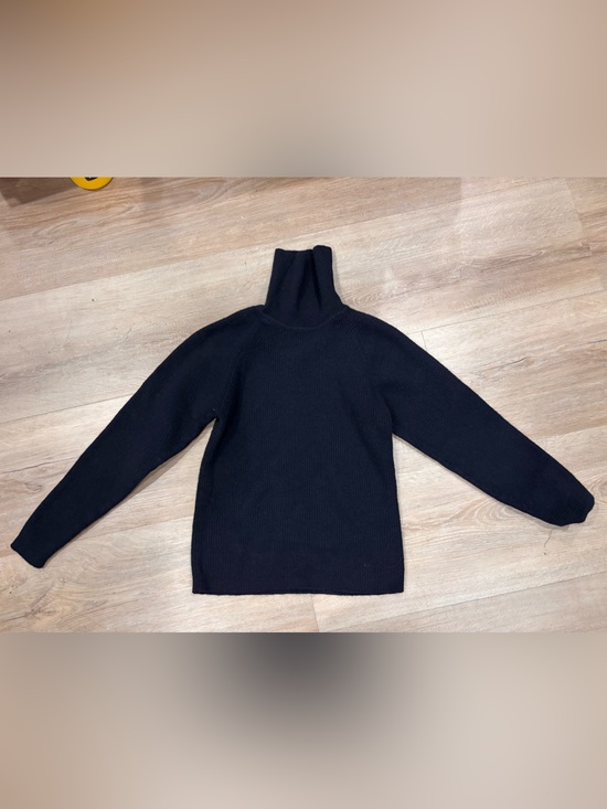 Karen Kane Sweaters - Karen Kane Marino Wool Black Ribbed Cowl Neck Sweater